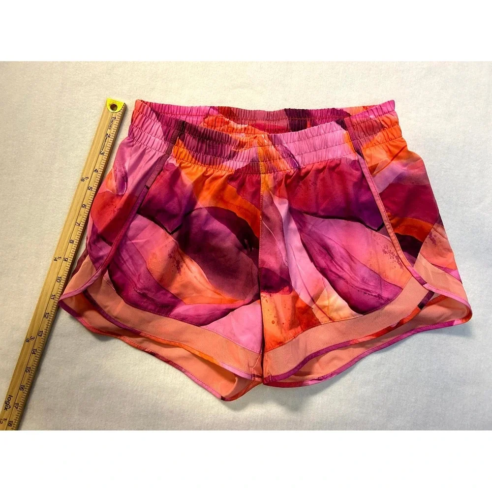 Athlet Printed Mesh Racer Run Shorts 4" Workout Running Watercolor Size Small - Picture 12 of 13